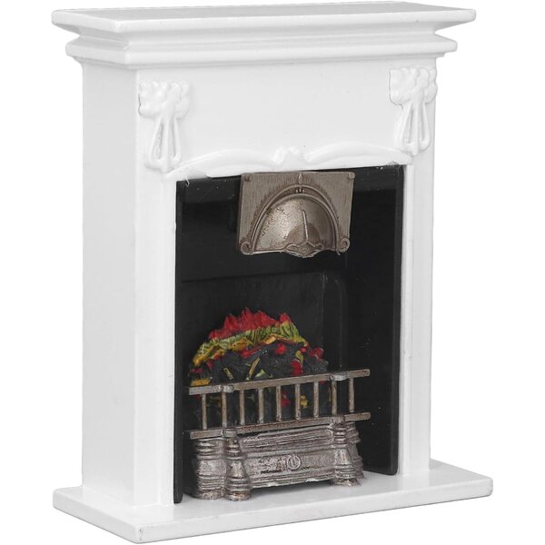 Cheminée Miniatur 1:12 für Puppenhaus, realistische Dekoration aus Birke und Kunststoff