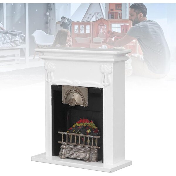 Cheminée Miniatur 1:12 für Puppenhaus, realistische Dekoration aus Birke und Kunststoff