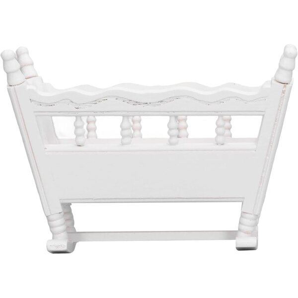 Lit bebè miniature 1:12 in legno con pendente anatroccolo per casa delle bambole