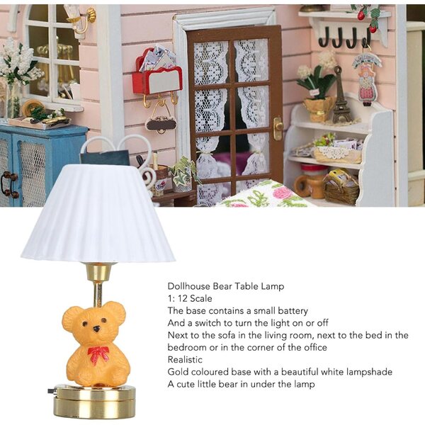 Bärenförmige LED-Lampe für 1:12 Puppenhaus, realistische Dekoration
