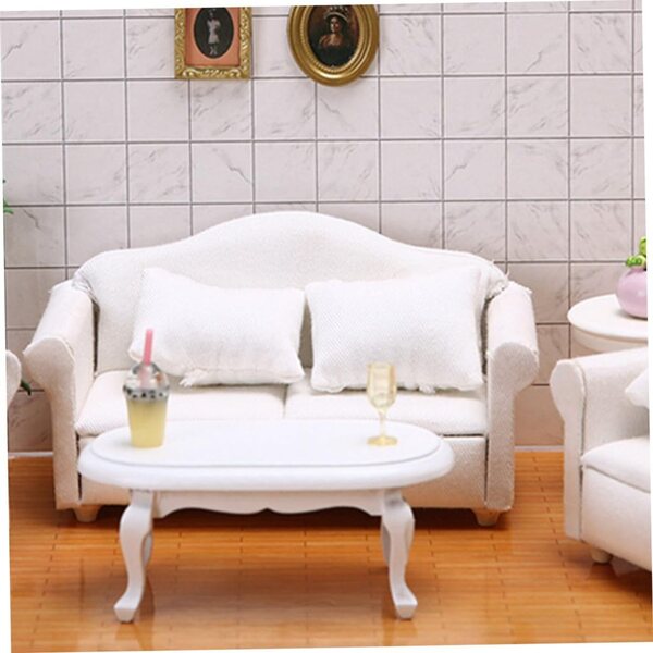 BESPORTBLE Divano Bianco Miniatura per Casa delle Bambole 13,5x7,2x6,4 cm