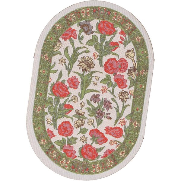 Srliya Mini-Vintage-Teppich, 1:12, ovaler Stoff für Puppenhaus, 15 cm