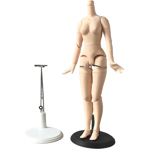 Support regolabile per bambole in plastica bianca, stabile, leggero, 22 cm