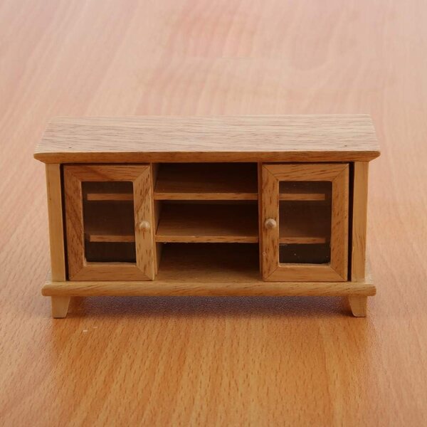 Meuble TV Miniature en Bois 1:12 per Casa delle Bambole - Decorazione Realistica