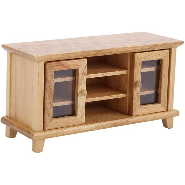 Meuble TV Miniature en Bois 1:12 per Casa delle Bambole - Decorazione Realistica