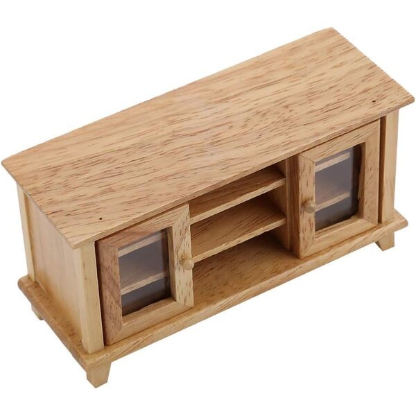 Meuble TV Miniature en Bois 1:12 per Casa delle Bambole - Decorazione Realistica