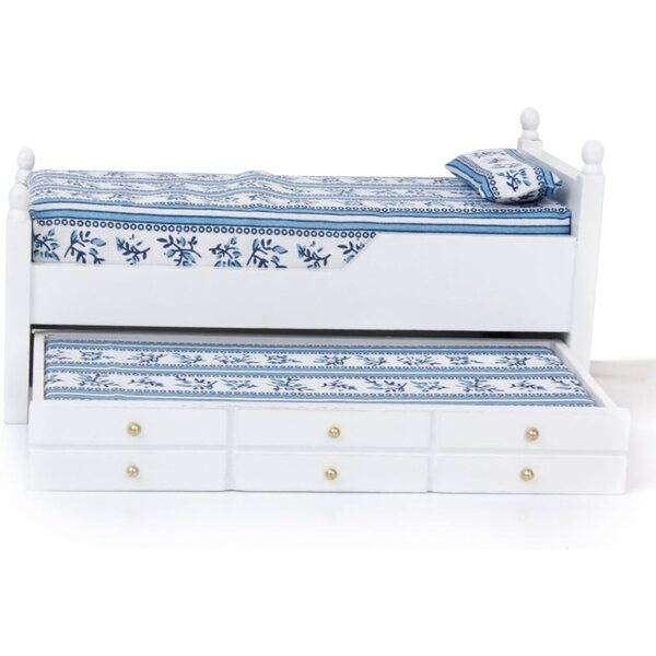 Letto con Cassetto Miniatura 1/12 per Casa delle Bambole di Inzopo