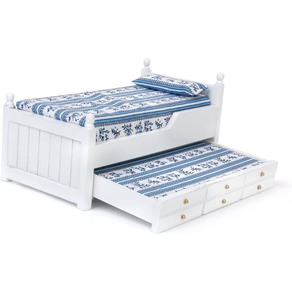 Letto con Cassetto Miniatura 1/12 per Casa delle Bambole di Inzopo