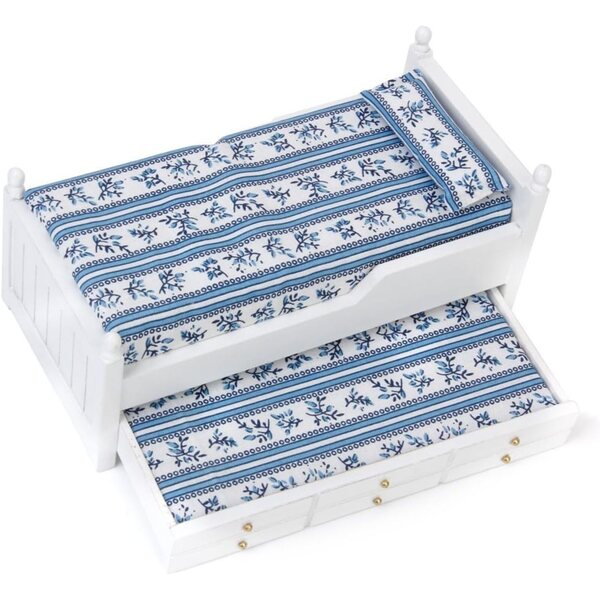 Letto con Cassetto Miniatura 1/12 per Casa delle Bambole di Inzopo