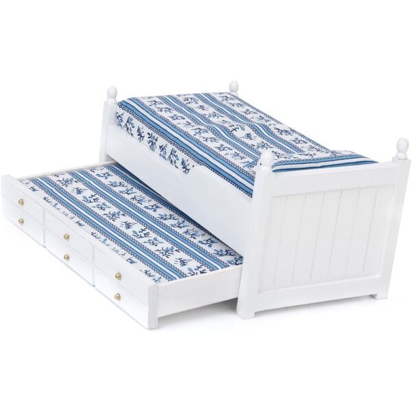 Letto con Cassetto Miniatura 1/12 per Casa delle Bambole di Inzopo