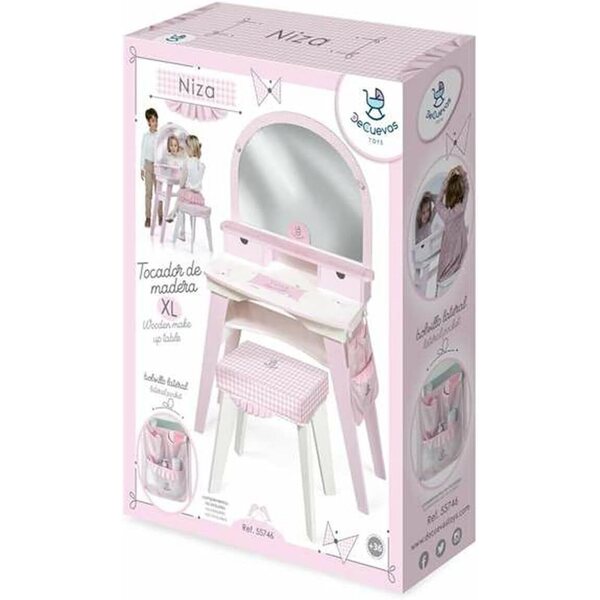Grande Tavolo da Trucco in Legno Niza DeCuevas Toys con Specchio e Cassetti