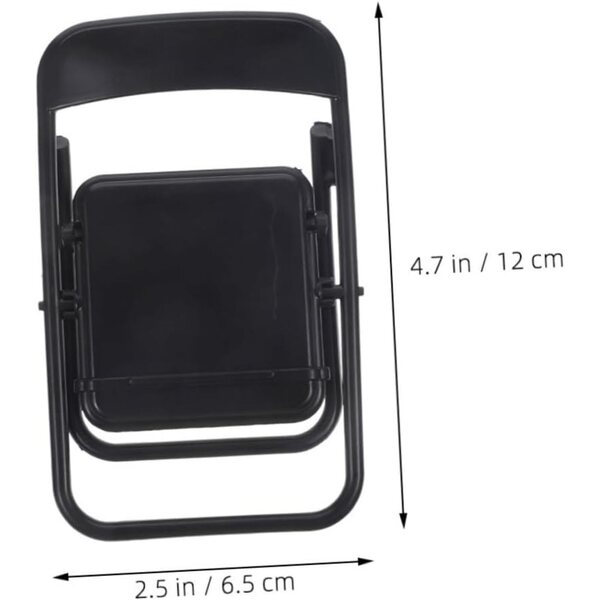 Cabilock 25 Mini Sedie Pieghevoli Nere Supporto per Telefono e Decorazioni Casa Bambole