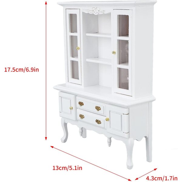 Akozon Armadio Miniatura in Legno con Cassetto e Porta Apribile per Casa delle Bambole 1/12