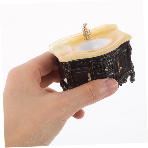 Cabilock Set 2 Miniature Lavabi Bagno Decorativi per Casa delle Bambole Nero