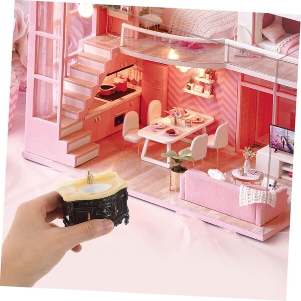Cabilock Set 2 Miniature Lavabi Bagno Decorativi per Casa delle Bambole Nero