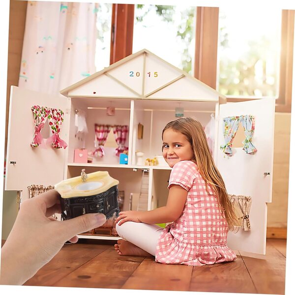 Cabilock Set 2 Miniature Lavabi Bagno Decorativi per Casa delle Bambole Nero