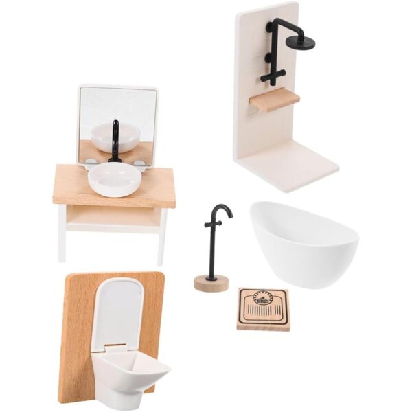 1:12 Miniatur-Badezimmermöbel-Set aus Holz und Kunststoff für Puppenhäuser