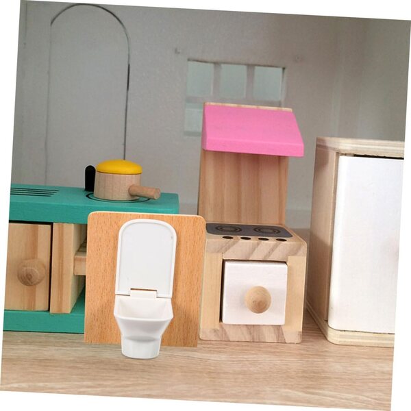 1:12 Miniatur-Badezimmermöbel-Set aus Holz und Kunststoff für Puppenhäuser
