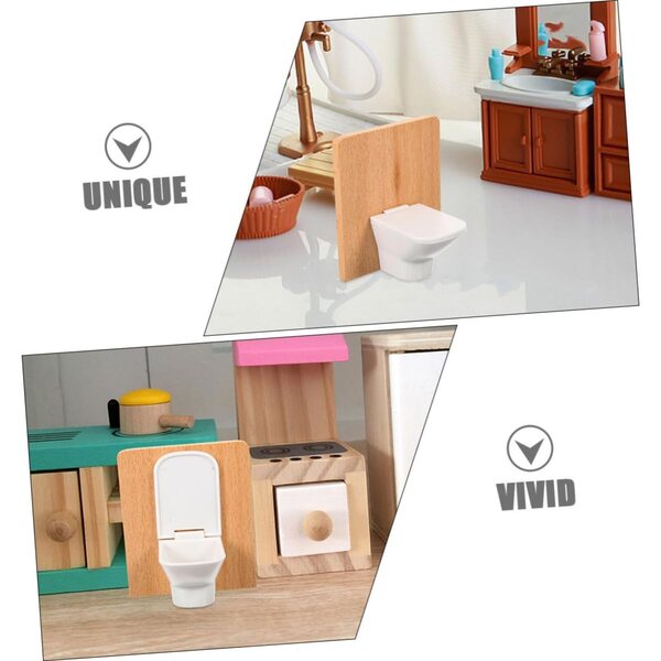 1:12 Miniatur-Badezimmermöbel-Set aus Holz und Kunststoff für Puppenhäuser