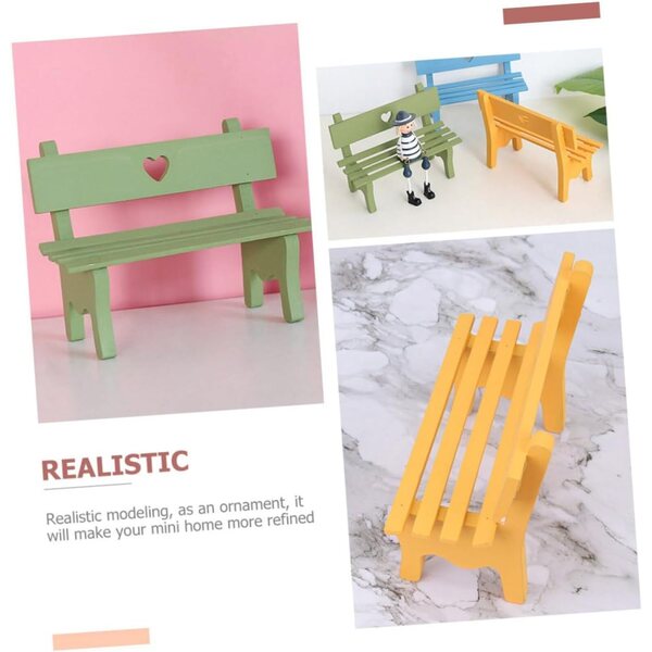 VICASKY Mini Panca in Legno 2pz per Casa delle Bambole e Decorazioni in Miniatura