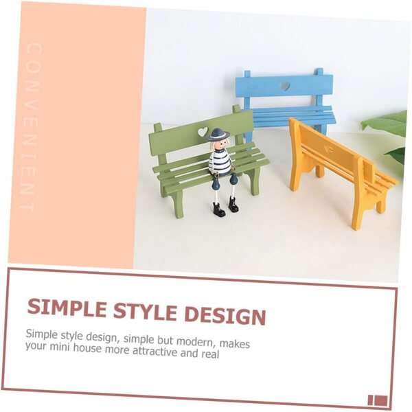 VICASKY Mini Panca in Legno 2pz per Casa delle Bambole e Decorazioni in Miniatura