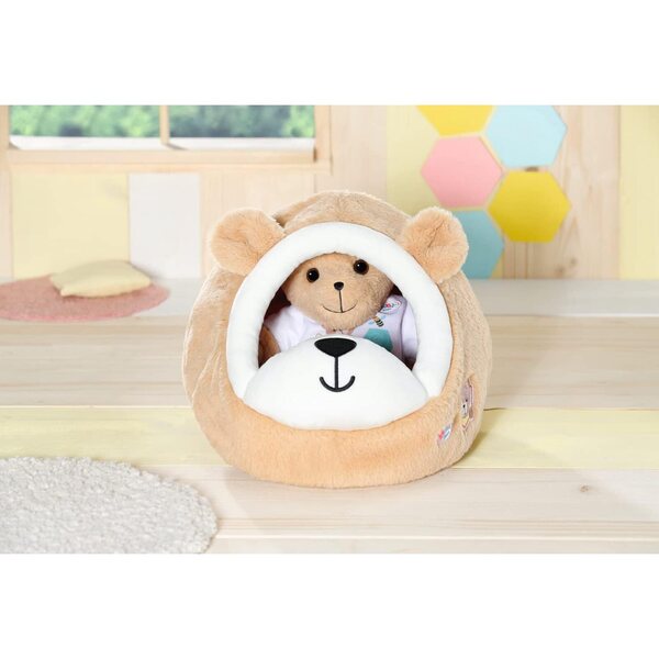 BABY born Lettino Orso Morbido con Tetto a Grotto per Pupazzi fino 43 cm