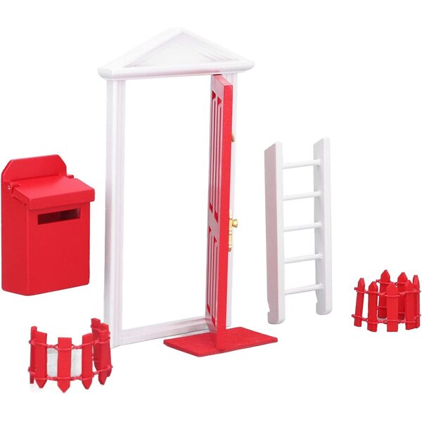Irfora Mini Porta in Legno per Casa delle Bambole 1:12, Dettagli Raffinati e Colorati
