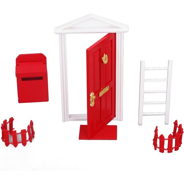 Irfora Mini-Holztür für Puppenhaus 1:12, raffinierte und farbenfrohe Details