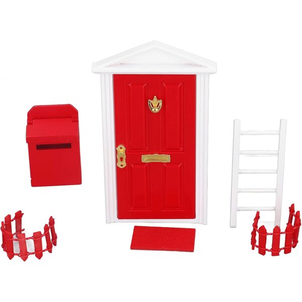 Irfora Mini-Holztür für Puppenhaus 1:12, raffinierte und farbenfrohe Details
