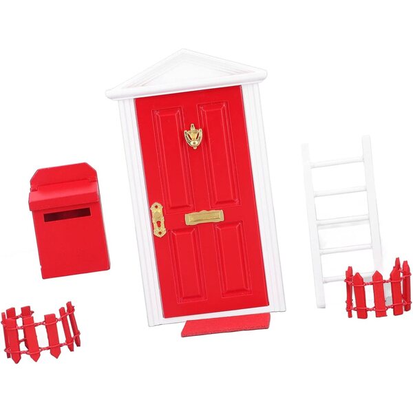 Irfora Mini-Holztür für Puppenhaus 1:12, raffinierte und farbenfrohe Details