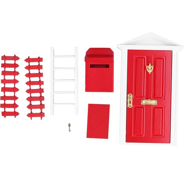 Irfora Mini-Holztür für Puppenhaus 1:12, raffinierte und farbenfrohe Details