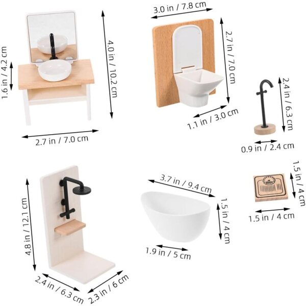 BESPORTBLE Set Accessori Bagno Miniatura Casa delle Bambole 1:12 Decorativi