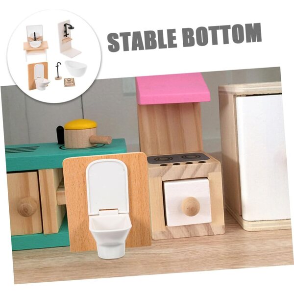 BESPORTBLE Set Accessori Bagno Miniatura Casa delle Bambole 1:12 Decorativi