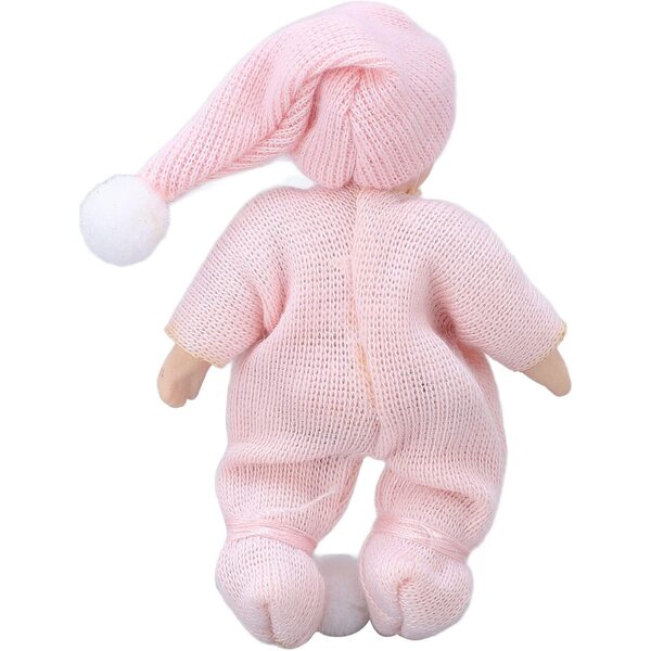 Mini Bambino Porcellana per Case delle Bambole 1:12 con Maglione Rosa - Omquot