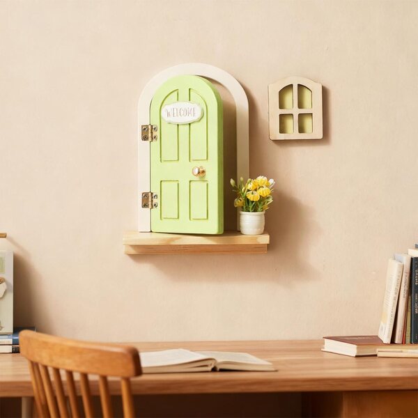 Porta delle Fate in Legno da Parete - Gioiello Decorativo per Camerette Bambini