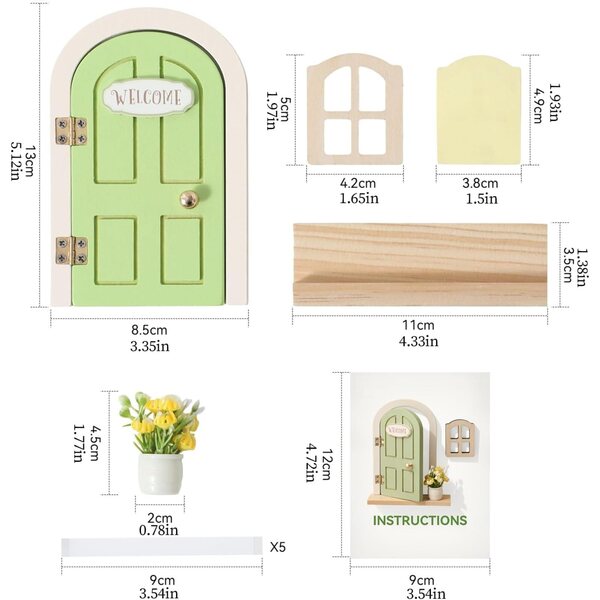 Porta delle Fate in Legno da Parete - Gioiello Decorativo per Camerette Bambini