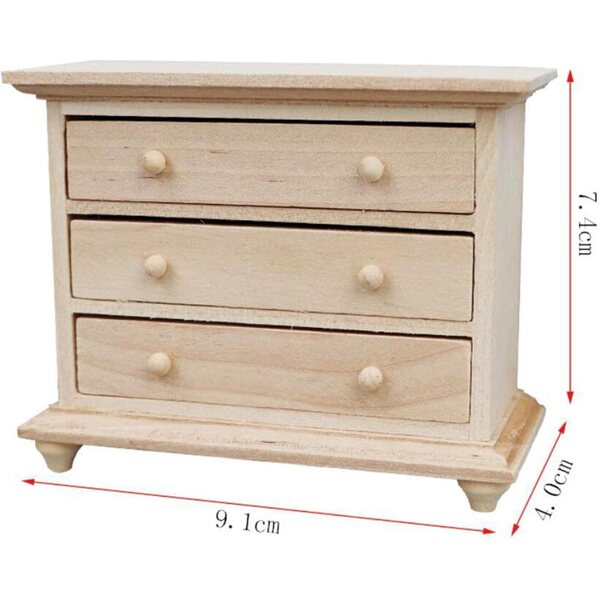 DuskHaven Miniatura Tavolino in Legno 1:12 per Casa delle Bambole, Tavolo Decorativo