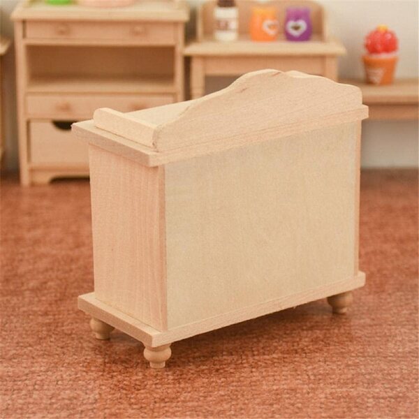 Mobile TV in miniatura 1:12 in legno per casa delle bambole con accessori decorativi