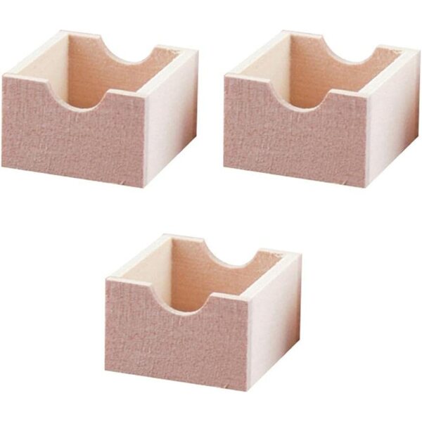 Set 3 Mini Mobili per Casa delle Bambole 1:12 in Legno con Scatole e Accessori