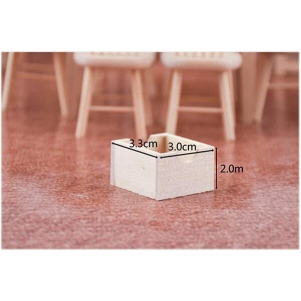 Set 3 Mini Mobili per Casa delle Bambole 1:12 in Legno con Scatole e Accessori