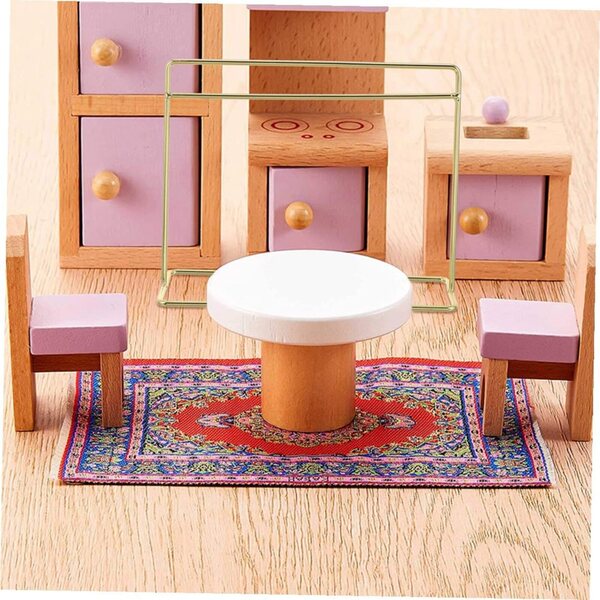Porta Abiti Miniatura in Metallo Dorato per Casa delle Bambole, Organizer Compatto