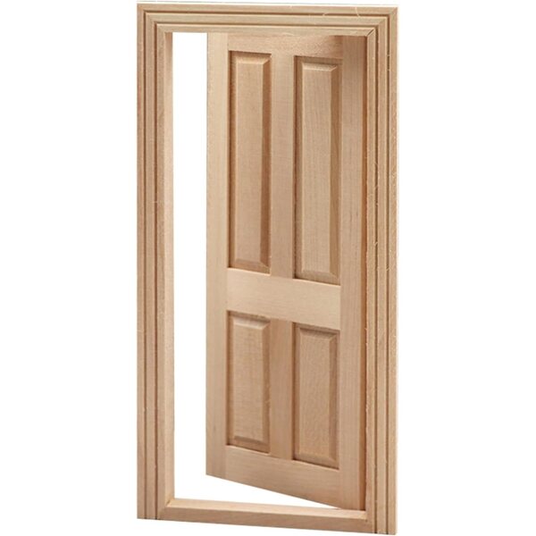 Porta Casa delle Bambole 1:12 in Legno Bianca da Personalizzare - Accessorio Miniatura