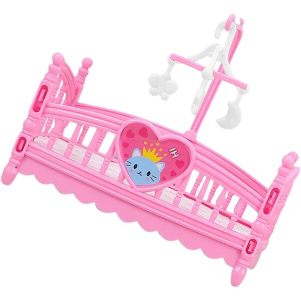 ERINGOGO Letto Mini Rosa per Casa delle Bambole - Mobili in Miniatura Cartone Animato