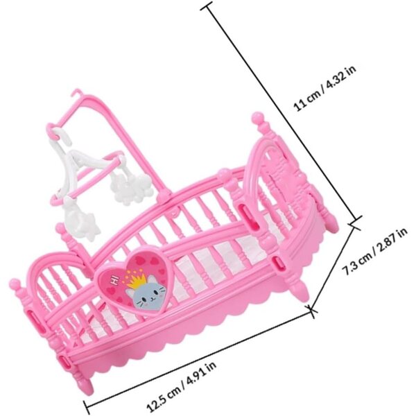 ERINGOGO Letto Mini Rosa per Casa delle Bambole - Mobili in Miniatura Cartone Animato