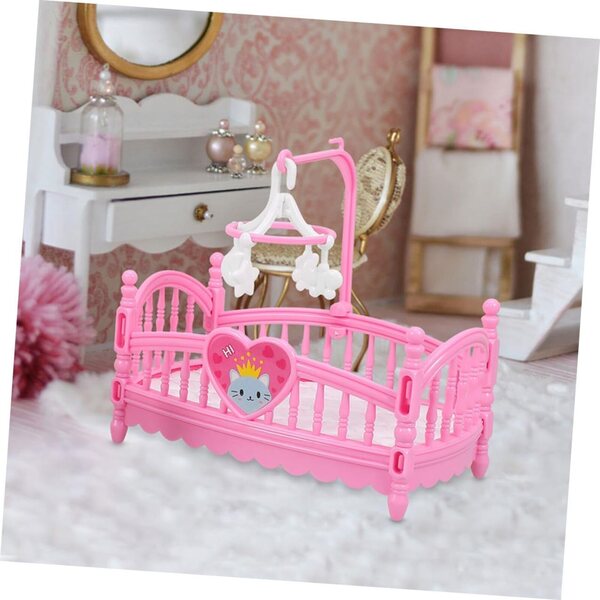 ERINGOGO Letto Mini Rosa per Casa delle Bambole - Mobili in Miniatura Cartone Animato