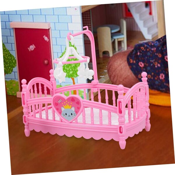 ERINGOGO Letto Mini Rosa per Casa delle Bambole - Mobili in Miniatura Cartone Animato