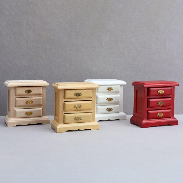 Armadio in Legno Nero 1:12 per Casa delle Bambole, Miniatura Vintage Doppia Porta