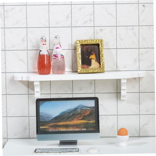 Set 2 Mini Rack in Legno Bianco per Case delle Bambole - Decorazioni Miniature
