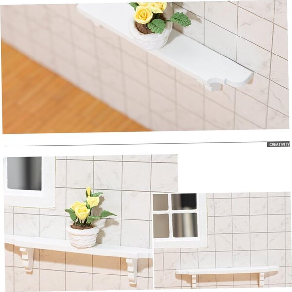 Set 2 Mini Rack in Legno Bianco per Case delle Bambole - Decorazioni Miniature