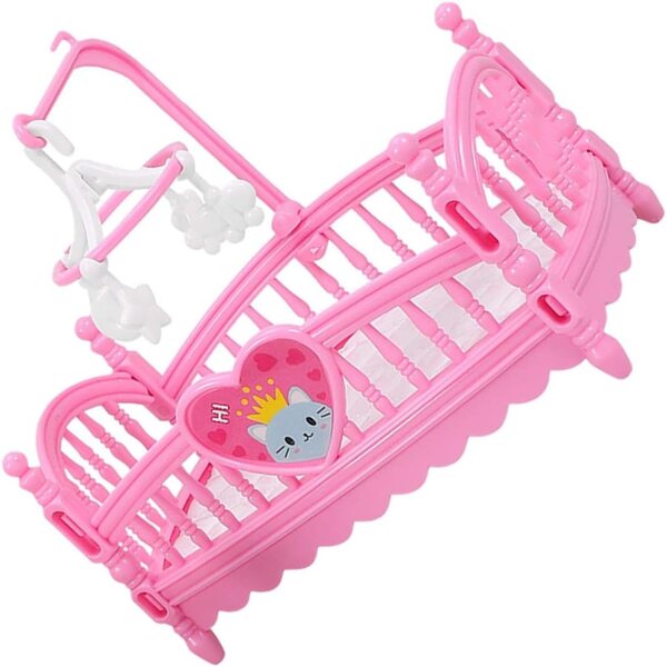 Letto Giocattolo in Miniatura Rosa per Case delle Bambole, Set Fai da Te e Accessori Decorativi